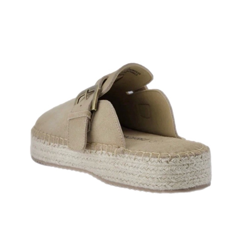 NEW Haute Hippie Aria 100% Suede Buckle Espadrille Tan Slip-On Mule Clogs US 9.5 - Picture 15 of 15